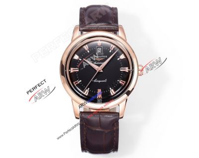 Swiss Replica Longines Conquest Heritage Black Dial Rose Gold Case 9015 Watches 